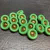 Knapp plast –Grønn m/kobberdetalj– 18 mm