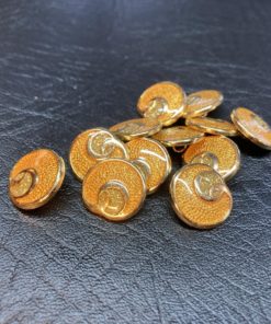 Knapp metall – Gullm grønn detalj – 15 mm