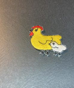 Strykemerke - Gul høne m/ hvit kylling