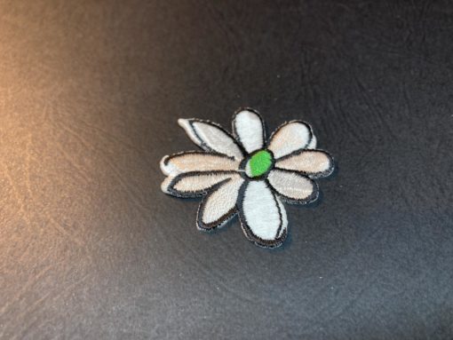 Satinblomst hvit/grønn 4 cm