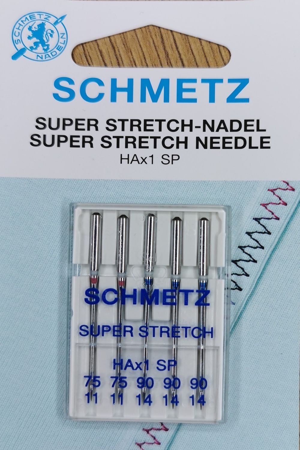 Schmetz Super stretch-needle HAx1 SP 75-90 5-pack 2x75, 3x90