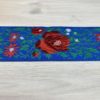 Pyntebånd 70 mm Blomster blått rødt