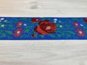 Pyntebånd 70 mm Blomster blått rødt