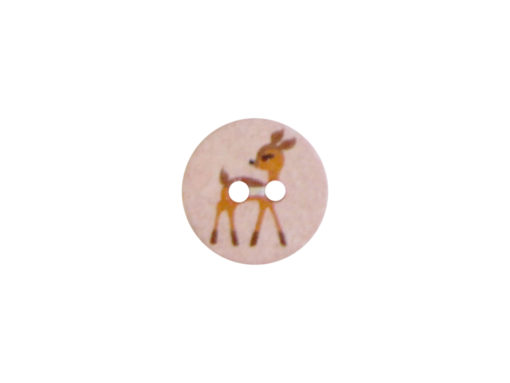 Resirkulert bomull - 15 mm rosa Bambi