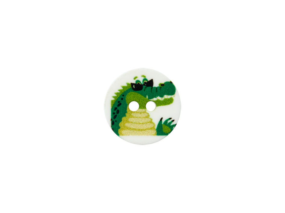 Knapper plast - 15 mm krokodille grønn