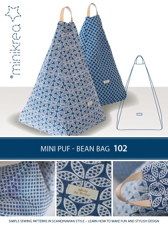 Minikrea 102 - Mini puff - Bean bag – papirmønster