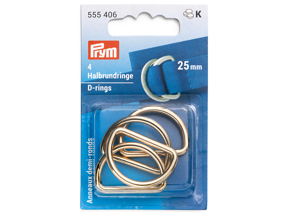 Prym D-ring 25mm 4stk – New gold
