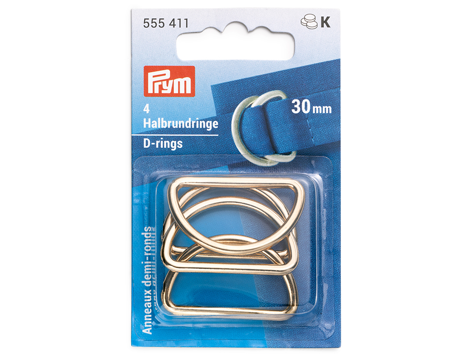 Prym D-ring 30mm 4stk – New gold