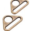 Two-1.0″ Flat Triangle Rings Antique Brass, by Annie