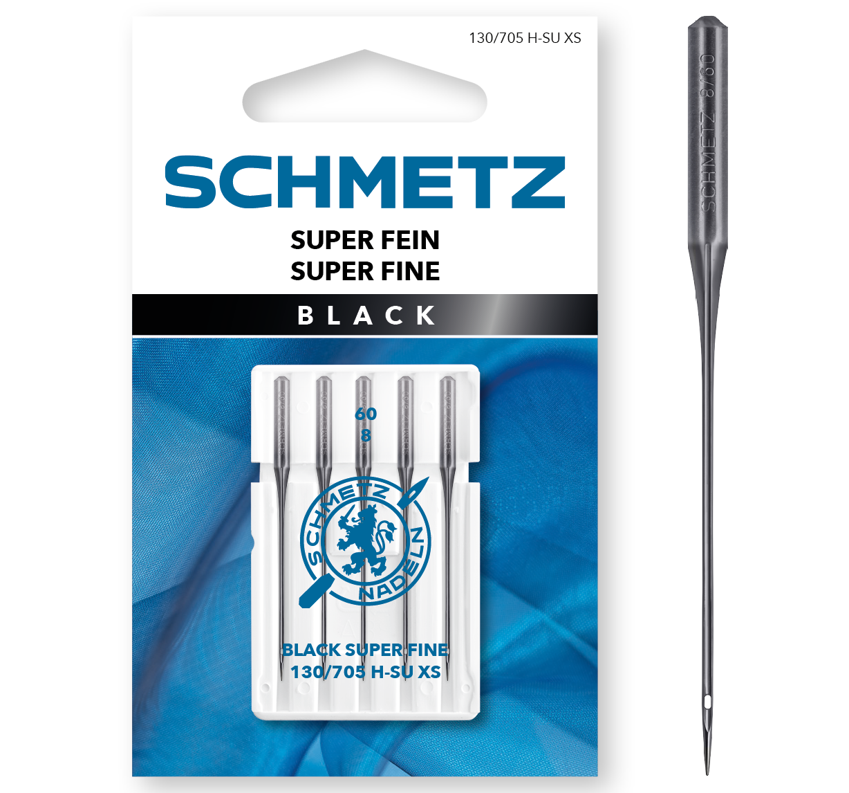 Schmetz Black Super Fine 130/705 H-SU XS 60/9 5-pack