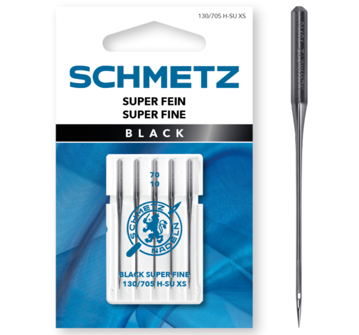 Schmetz Black Super Fine 130/705 H-SU XS 70/10 5-pack