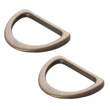 D Ring 1 inch Antique Brass Flat Set of Two ByAnnie