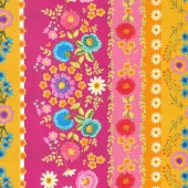 Moda Fabrics Vintage Soul Cathe Holden Floral Crewel Bands Hot Pink