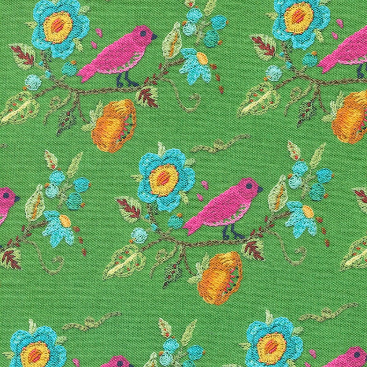 Moda Fabrics Vintage Soul Cathe Holden Stitched Birds Grass