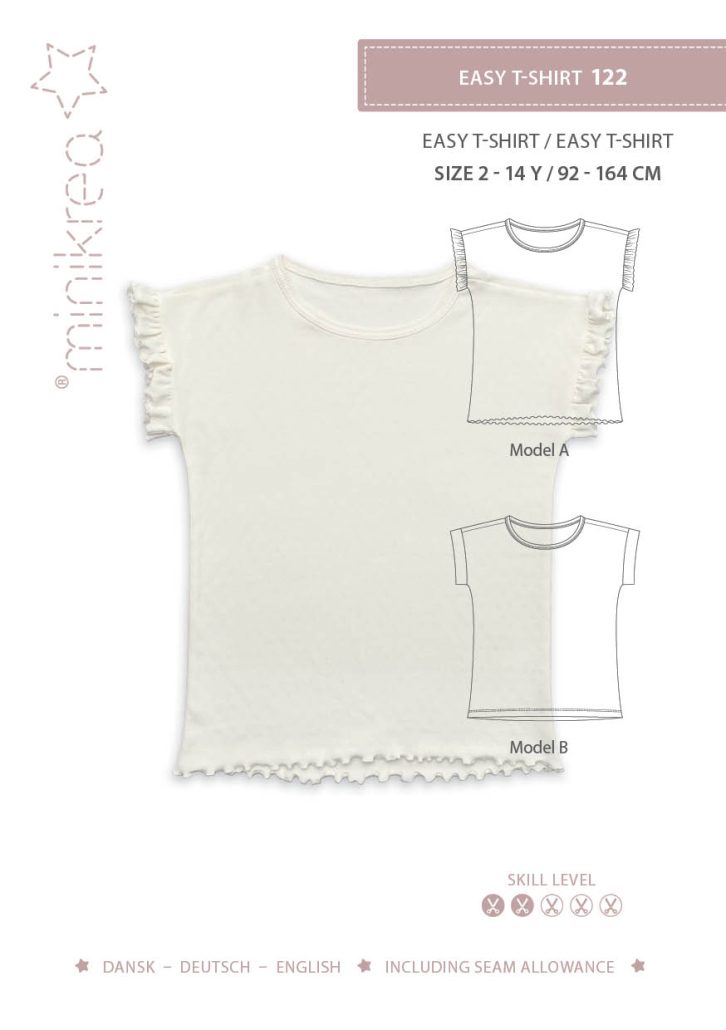 Minikrea 122 – Easy T-shirt – papirmønster
