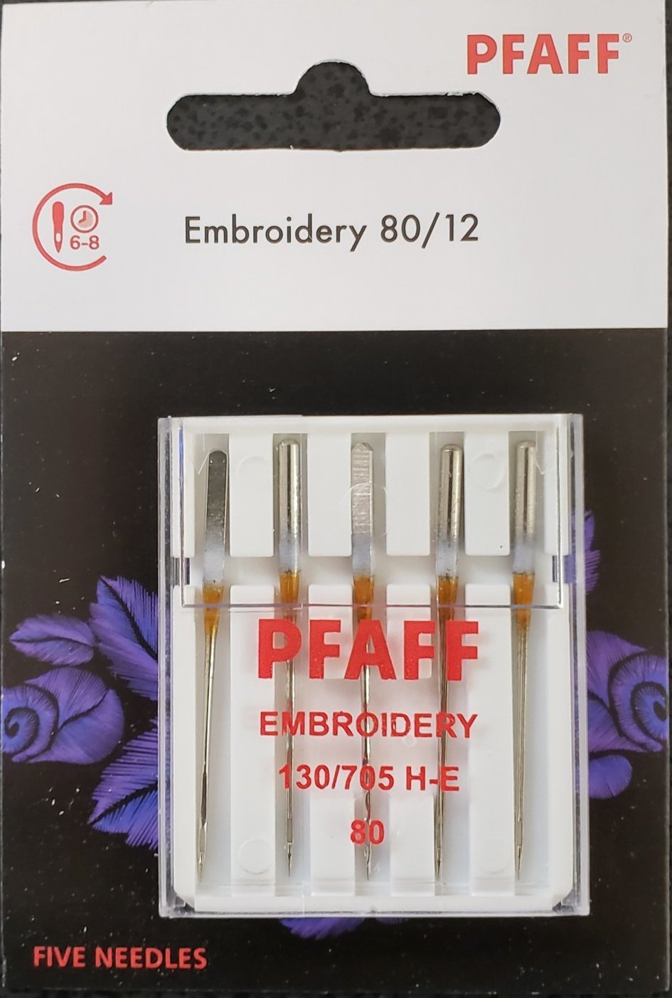 Pfaff Embroidery-nåler størrelse 80/12 - 5 pk