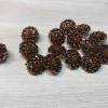 Strassknapp - 15 mm "bling" kobber/brun