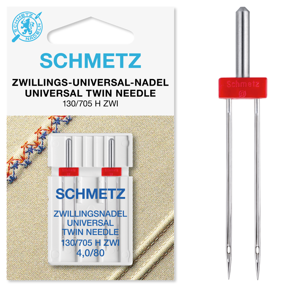Schmetz tvillingnål 130/705 H, HAx1 ZWI 4,0mm/80 2-pack