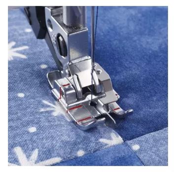 The Stitch-in-Ditch Foot gives excellent visibility and is designed to help you achieve perfec