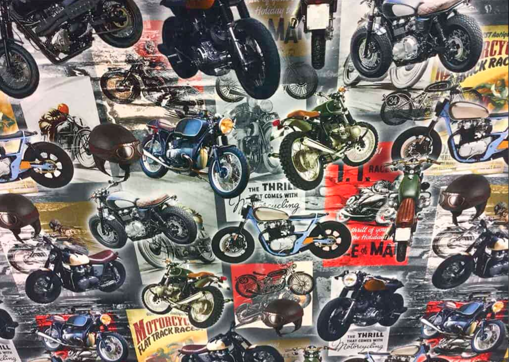 Jersey print med gamle motorsykler