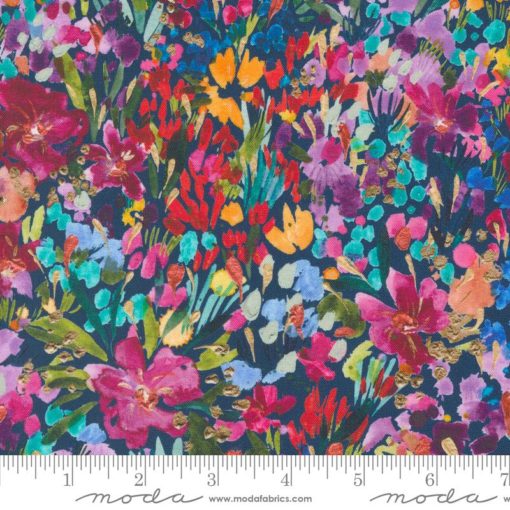 Moda Fabric - Coming Up Roses Sapphire 39785 13