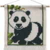 Permin Broderisett Aida til Barn Panda 16x18cm, inkl trepinne