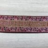 Jaquardbånd - Blomster metalleffekt 30 mm - Rosa bunnfarge