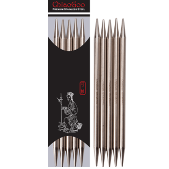 Chiaogoo Stainless Steel Double Point Needles - Settpinner 15 cm (3 mm)