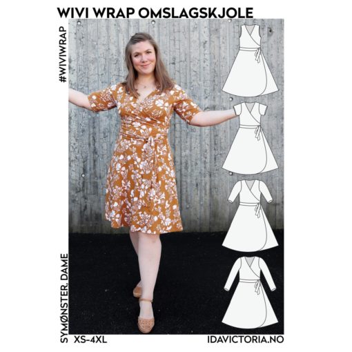 Wivi Wrap omslagskjole (XS – 4XL), papir