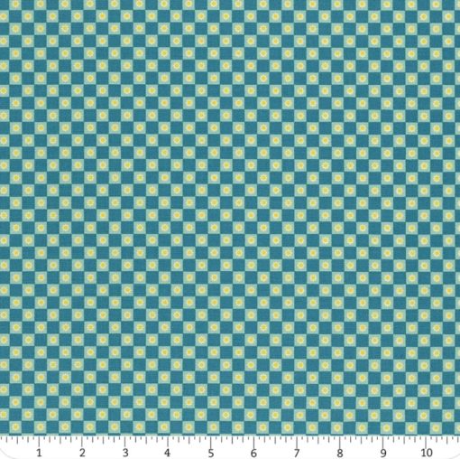 Ruby Star Society – Animal Animal Vintage Blue Flower Check Yardage RS5169 15