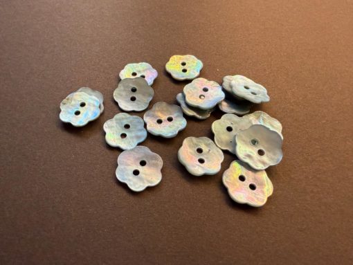 Knapper - Perlemor blå blomst 17 mm