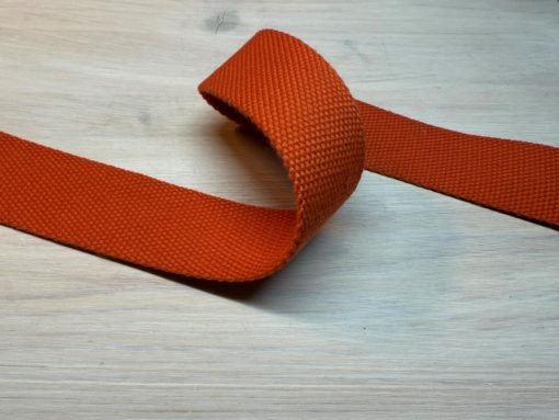 Kraftig bomullswebbing - Orange 38 mm