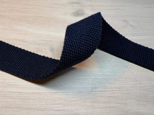 Kraftig bomullswebbing - Sort 38 mm