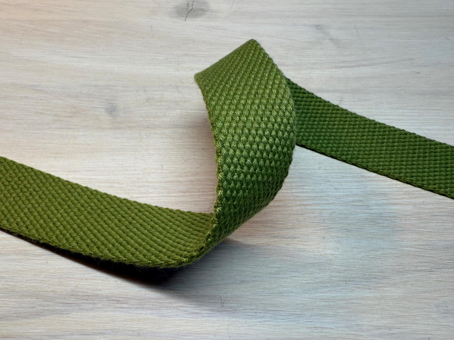 Kraftig bomullswebbing - Lime 30 mm
