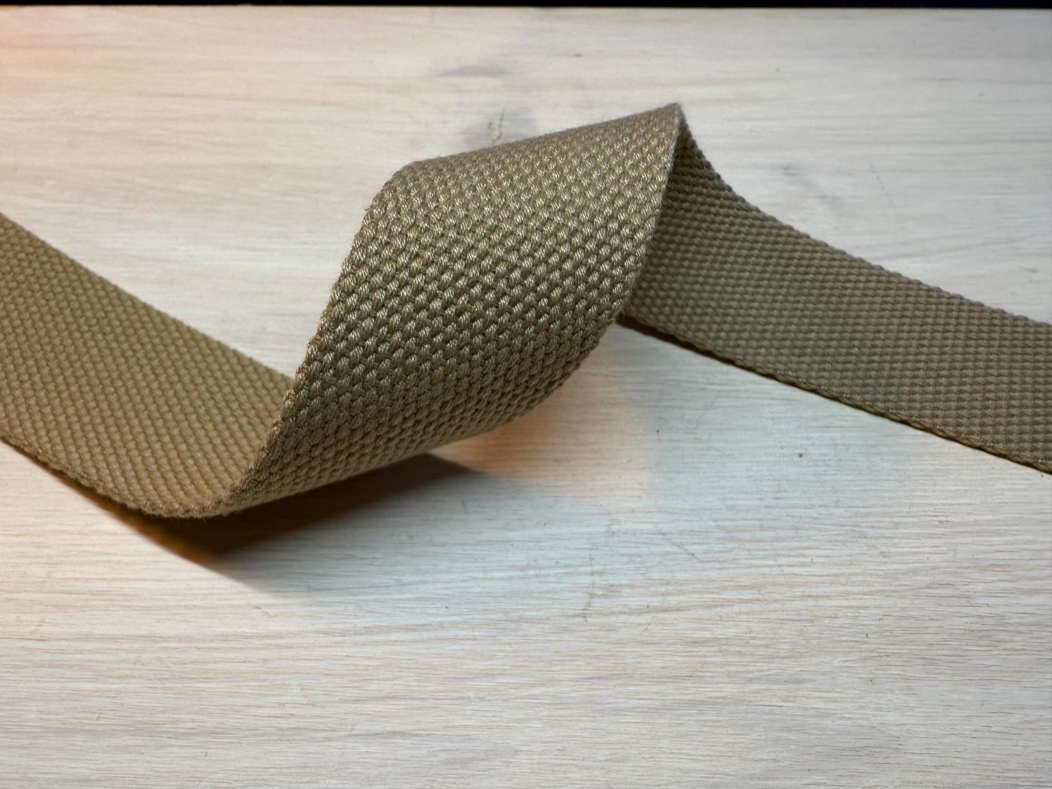 Kraftig bomullswebbing - Beige 30 mm