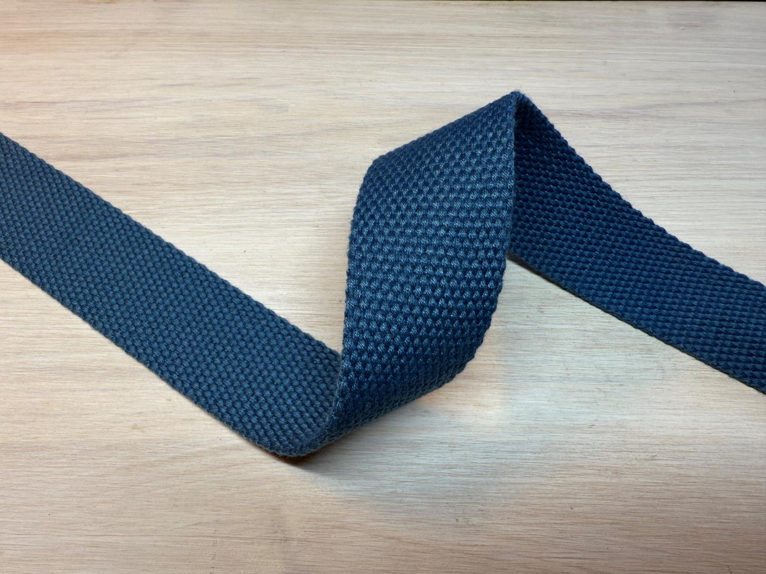 Kraftig bomullswebbing - Jeansblå 30 mm