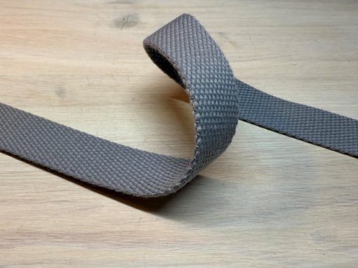 Kraftig bomullswebbing - Lys grå 25 mm