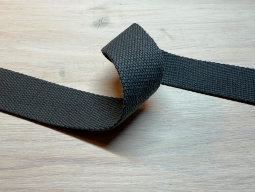 Kraftig bomullswebbing - Mørk grå 30 mm
