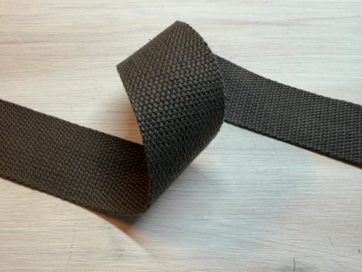 Bomullswebbing -  Brun 38 mm Myk variant