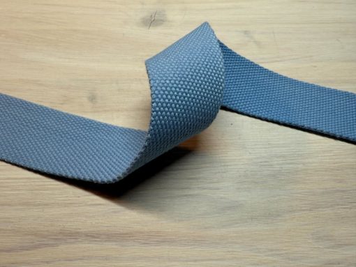 Kraftig bomullswebbing -  Gråblå 38 mm