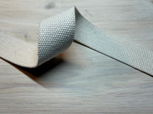 Kraftig bomullswebbing -  Natural 38 mm