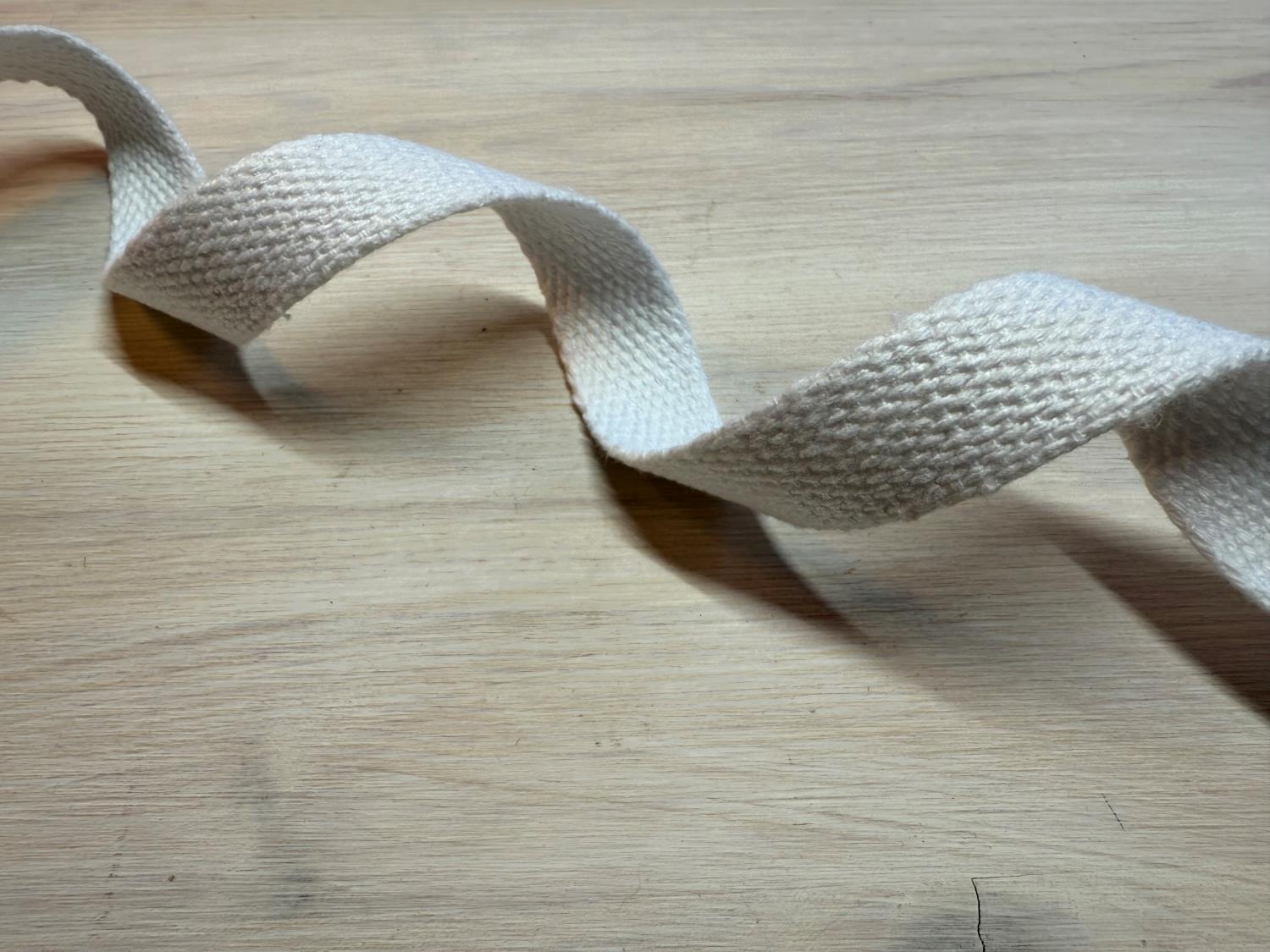 Bomullswebbing – Hvit 20 mm