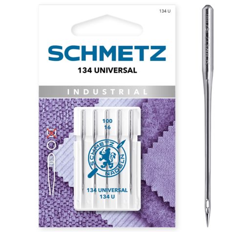 Til industrimaskin -  139100 Schmetz nål 134 U-Universal 100/16 - Runt skaft med 2 mm diameter