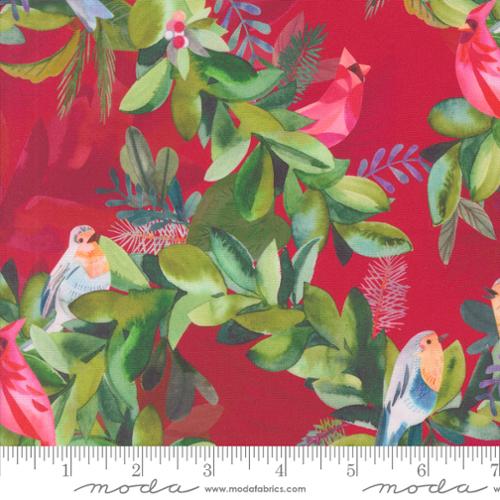 Moda Fabrics - Love and Cheer Birds Berry by Amarilys Henderson 21831-13