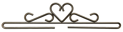 Sølvgrå beslag med hjerte – 30 cm, 1 stk
