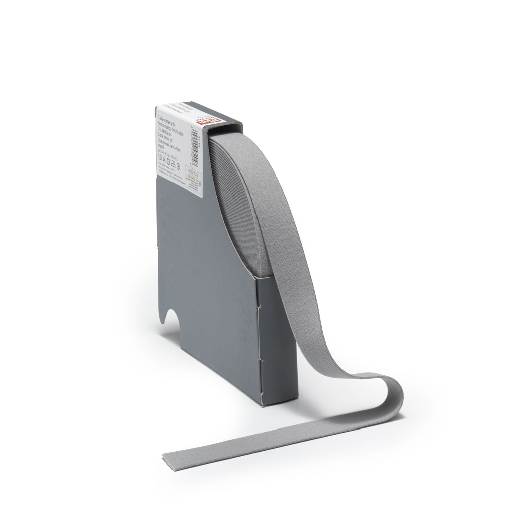 Elastisk linning 20 mm grå