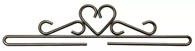 Sølvgrå beslag med hjerte – 45 cm, 1 stk