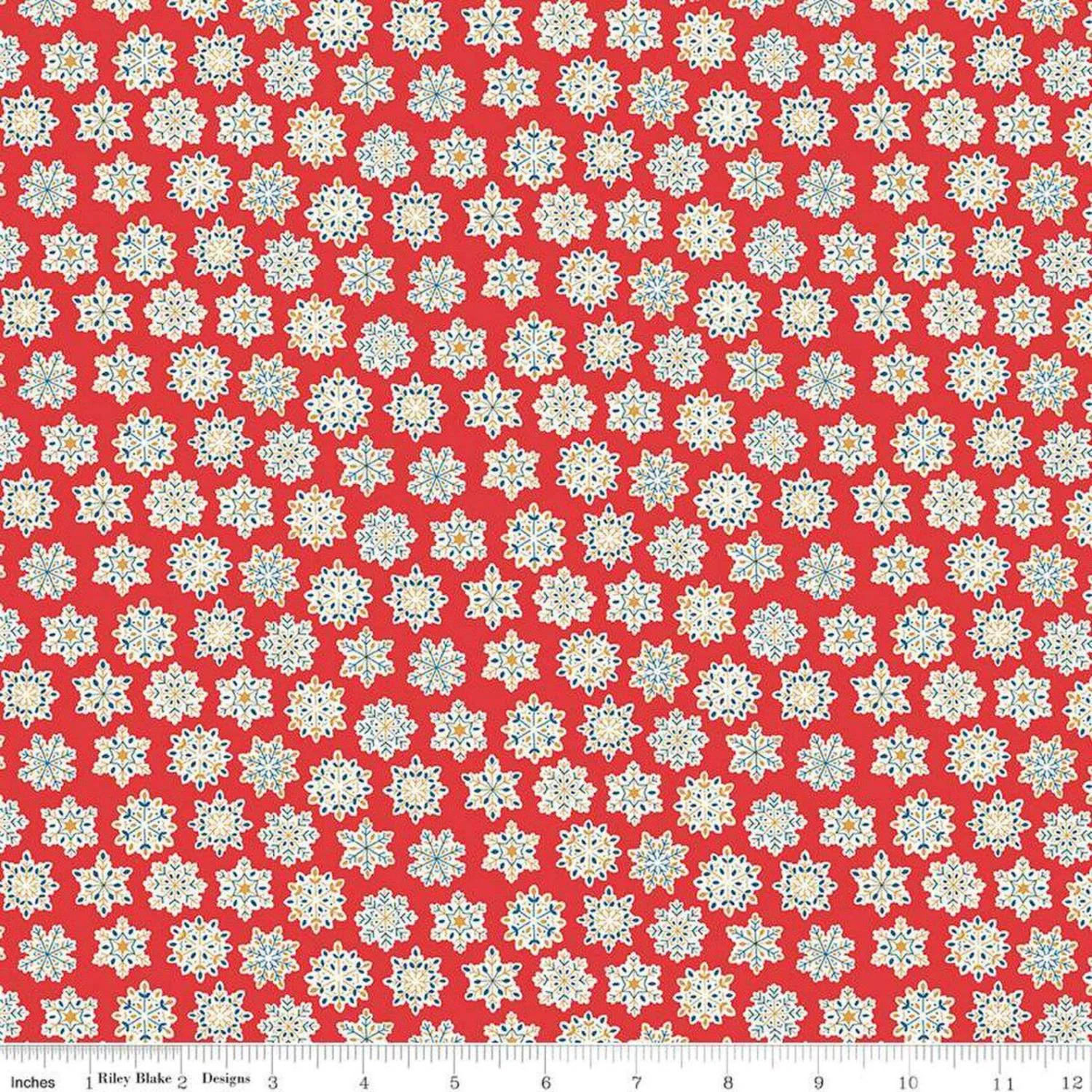 Liberty Fabrics - Festive Greetings - Snow Season - Red (01667435/A)