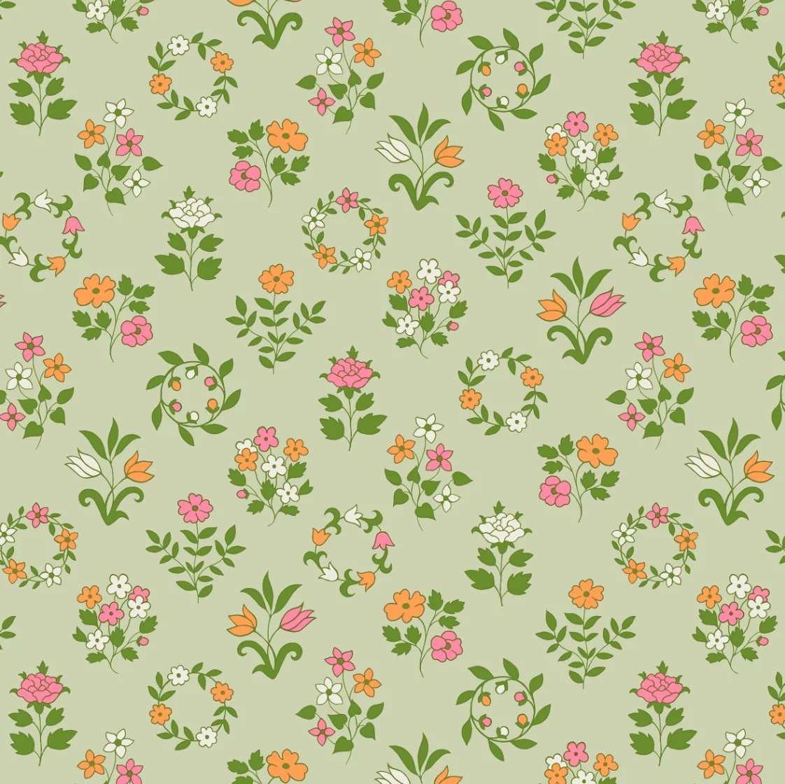 Liberty Fabrics - Craft Garden Mary's Embroidery A Yardage (01667454/A)
