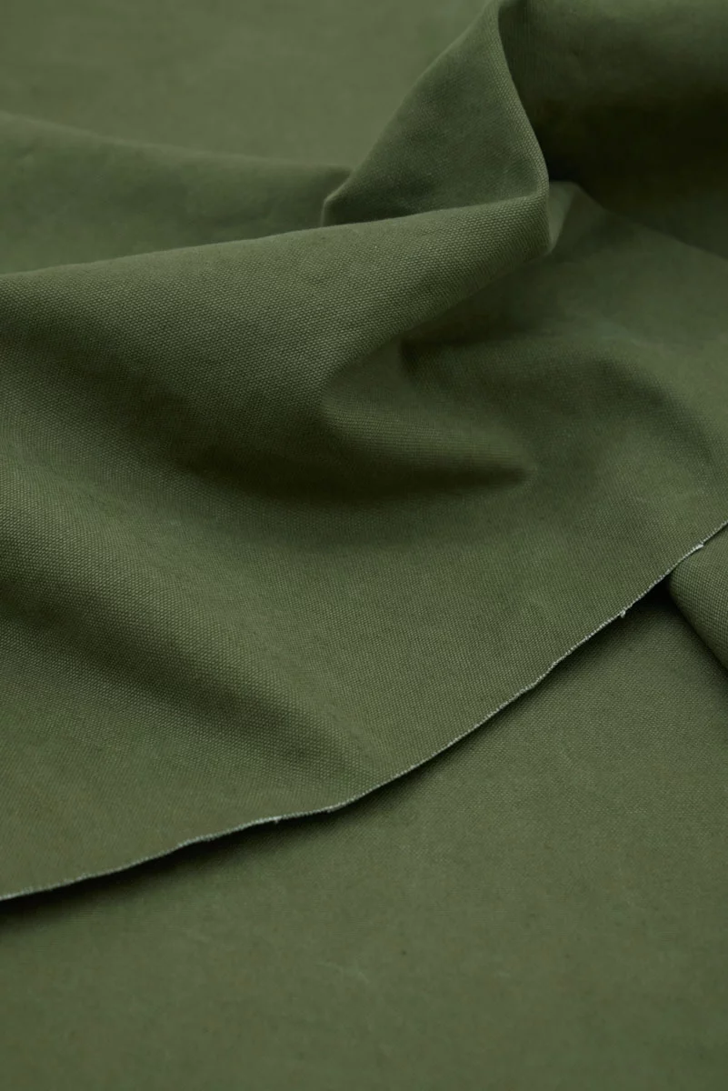 Heavy Washed Canvas – Green Khaki